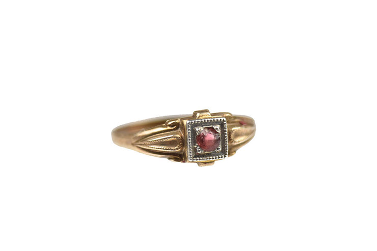 Vintage BDA 10k Pink Paste Baby Ring