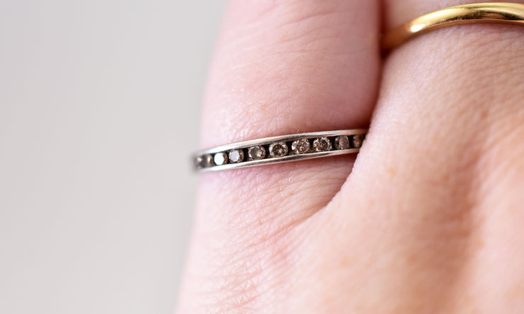 Platinum and Diamond Stacking Band / Wedding Band
