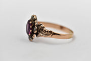 Antique 10k Purple Stone and Pearl Ring