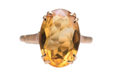 RESERVED - Vintage 9ct Genuine Citrine Solitaire ring