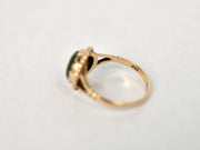 Vintage 9k Round Jade Ring