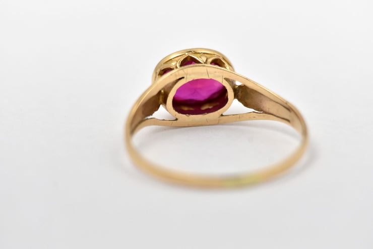 RESERVED - Payment 2/2 - Vintage 10k Synthetic Magenta Ruby Ring