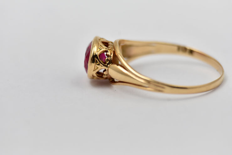 RESERVED - Payment 2/2 - Vintage 10k Synthetic Magenta Ruby Ring