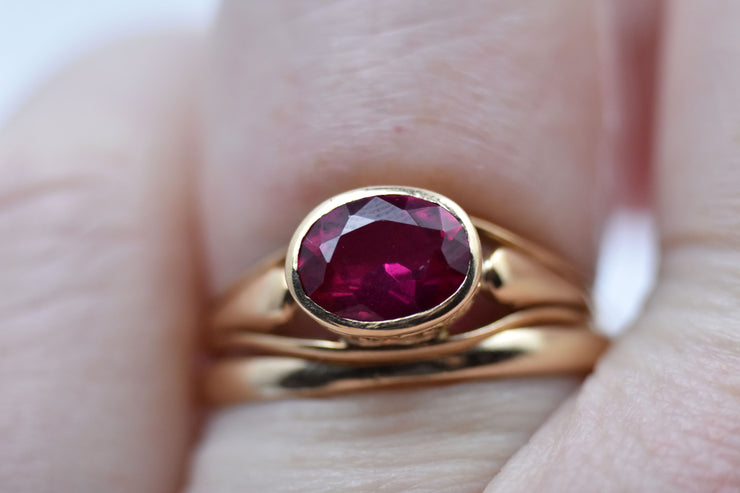 RESERVED - Payment 1/2 - Vintage 10k Synthetic Magenta Ruby Ring