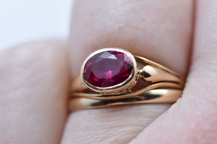 RESERVED - Payment 2/2 - Vintage 10k Synthetic Magenta Ruby Ring