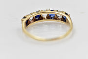 Vintage 1973 9k Sapphire & Topaz Ring