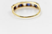 Vintage 1973 9k Sapphire & Topaz Ring