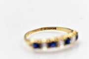 Vintage 1973 9k Sapphire & Topaz Ring