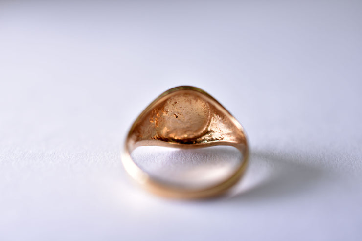 Dainty Signet Ring in 10k with Scripted Initial L