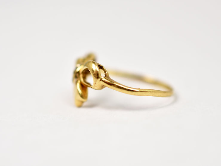Perfectly Stacking 10k Bow & Diamond Ring