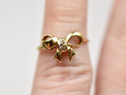 Perfectly Stacking 10k Bow & Diamond Ring