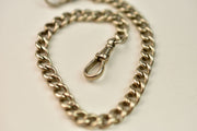 Vintage Sterling Silver Watch Chain With Double Dog Clasps
