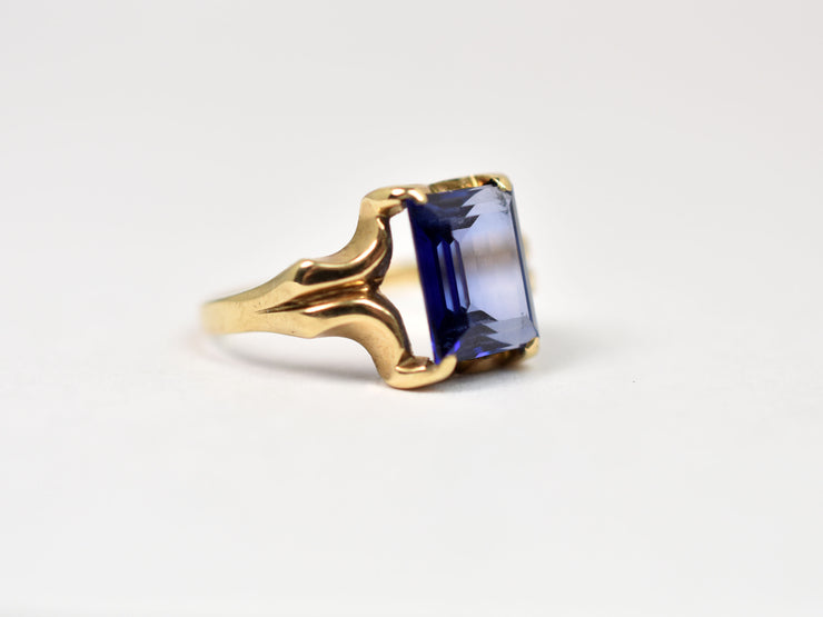 Retro 10k Sapphire Ring