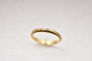Vintage 14k White & Yellow Gold Embossed Floral Wedding Band