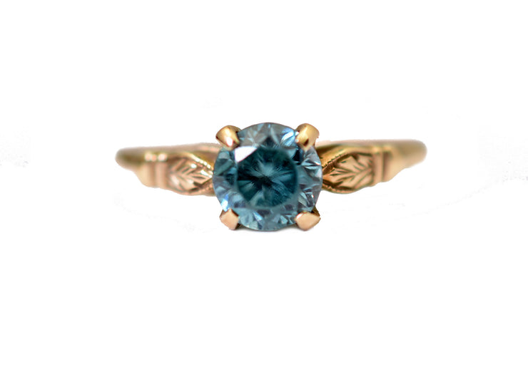 Vintage 10k Blue Zircon Ring