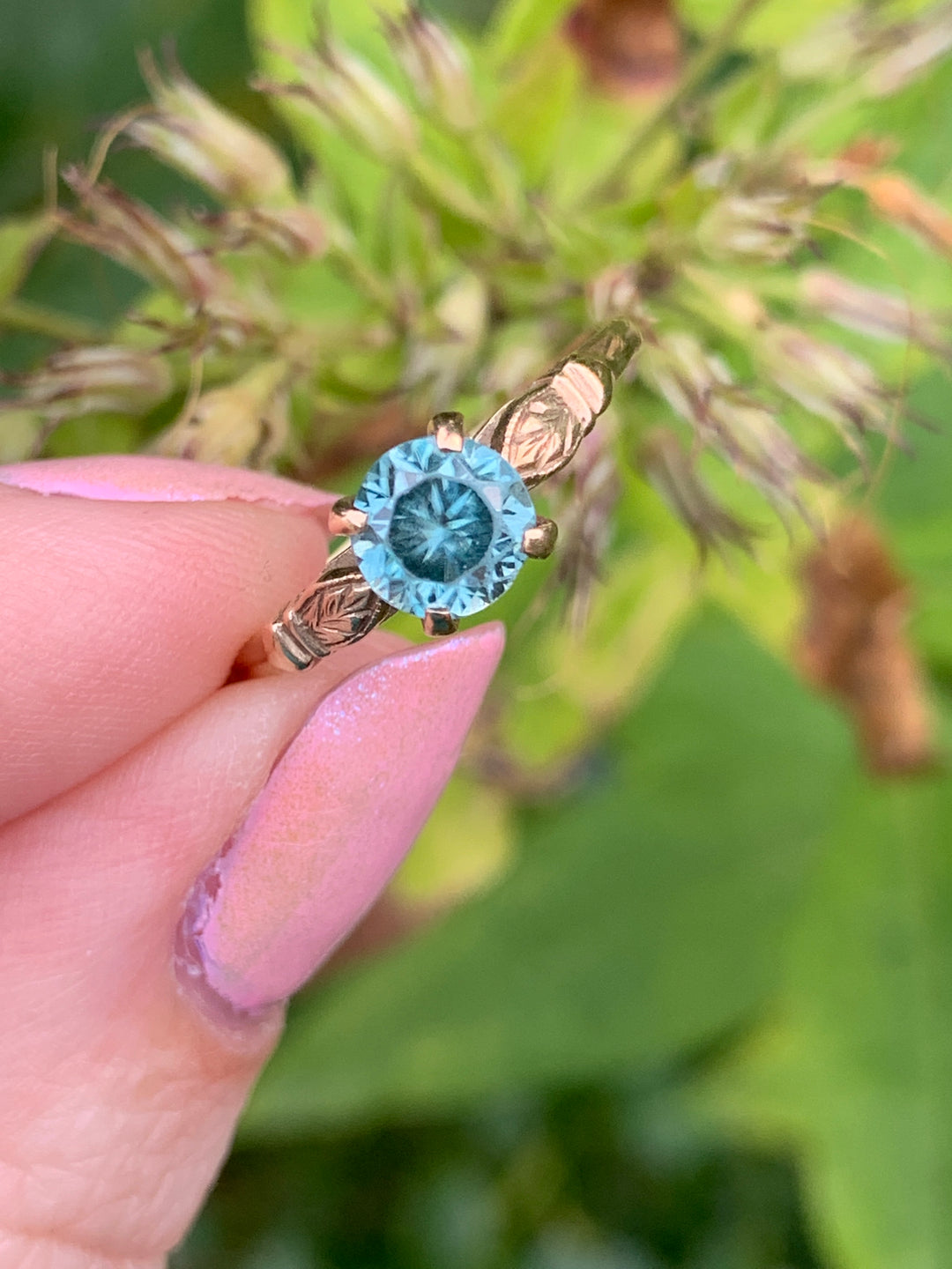 Vintage blue zircon ring cheap