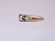 Vintage 14k White & Yellow Gold Diamond Engagement Ring