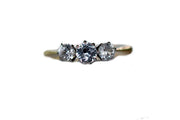 Vintage 9ct & Platinum White Zircon Ring