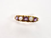 Vintage 9k Amethyst & Opal Band