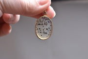 Vintage Gold Plated Agate Pendant and Screw Back Earrings (Clip-On)