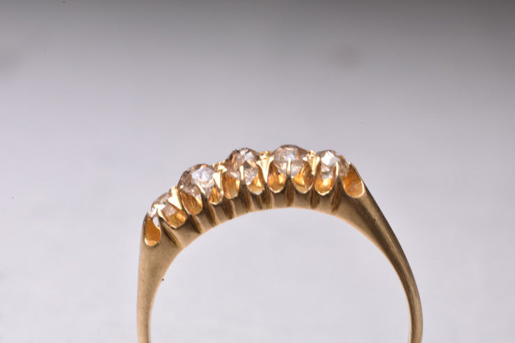 Antique Edwardian (Circa 1910) 5 Stone Diamond Ring in 18k Yellow Gold