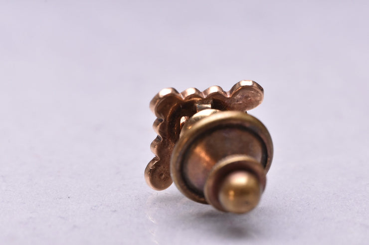 Vintage 10k Ruby and Seed Pearl Tie Tack / Pin