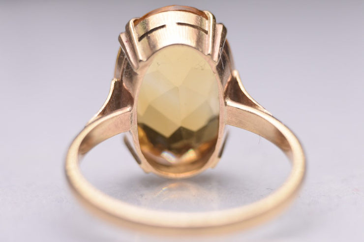 RESERVED - Vintage 9ct Genuine Citrine Solitaire ring