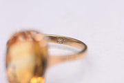 RESERVED - Vintage 9ct Genuine Citrine Solitaire ring