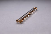Antique Edwardian 10k Sapphire and Pearl Bar Brooch