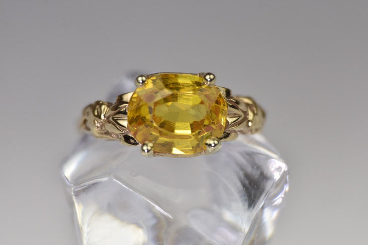 Vintage 10k Yellow Gold and Sparkling Yellow Stone